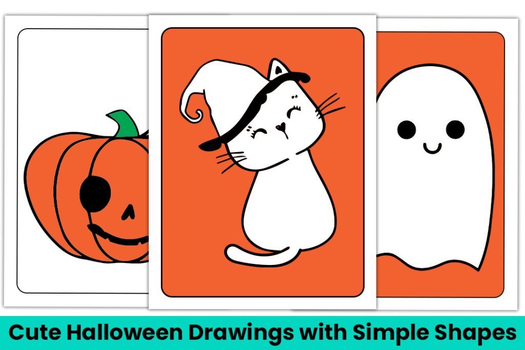 Easy Cute Halloween Drawings: Free Printable PDFs - The Study Kits