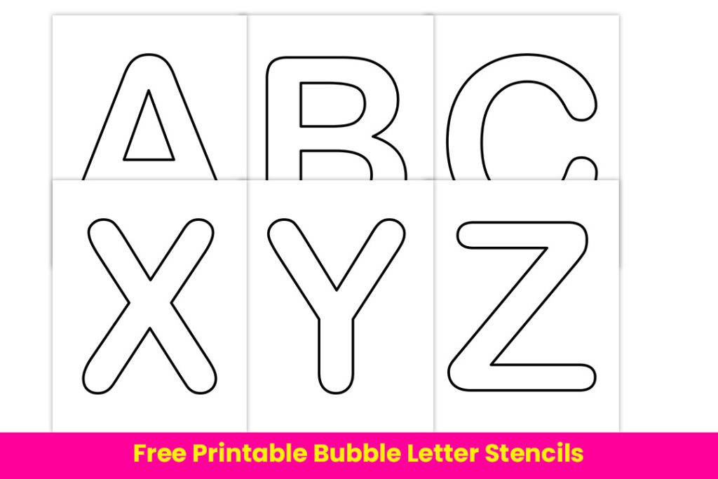 Free Printable Bubble Letter Stencils The Study Kits