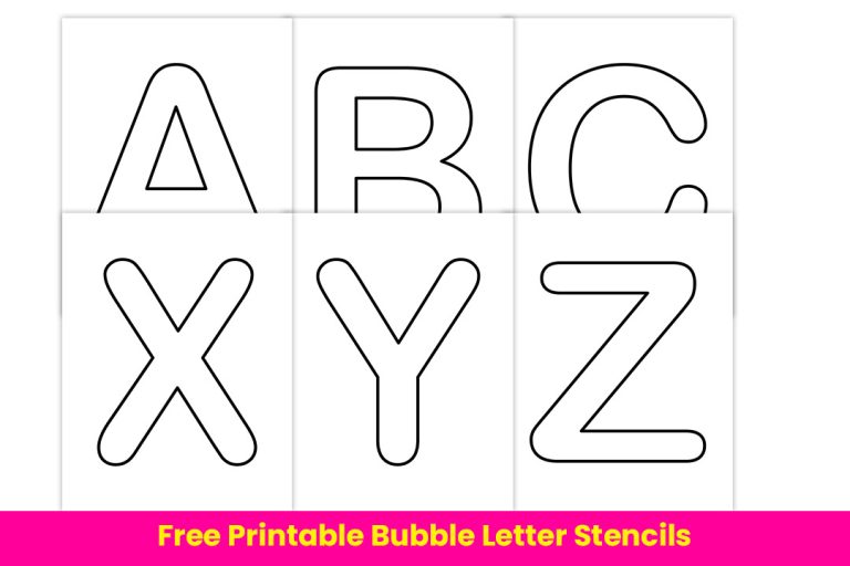 Free Printable Bubble Letter Stencils - The Study Kits