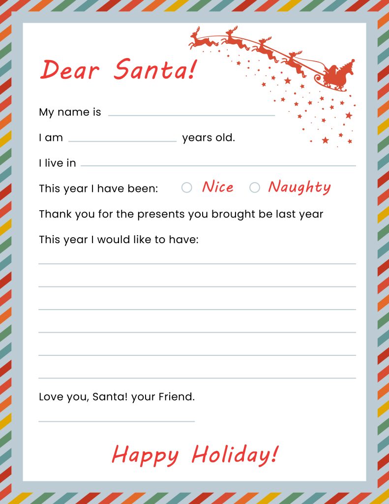 Free Printable Christmas Letter Templates (PDF) - The Study Kits
