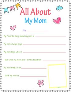 All About My Mom Printable Worksheet - The Study Kits