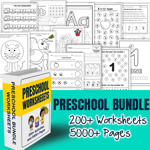 Preschool Worksheets Bundle