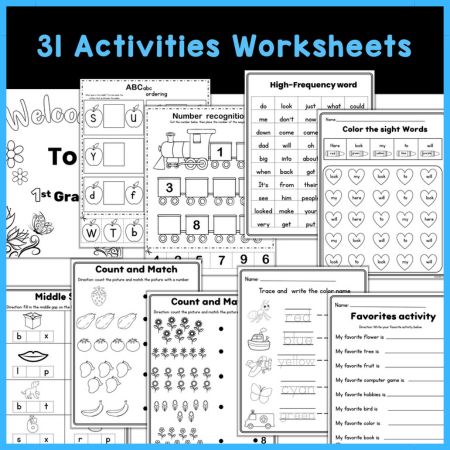 Back to School Week Activities Worksheet for First Grade