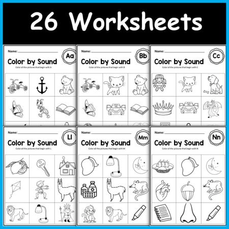 Beginning Sounds Worksheets for Preschoolers Coloring Activities