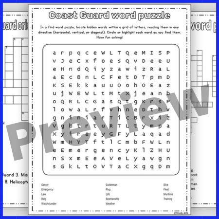 Coast Guard Crossword Puzzle Activity