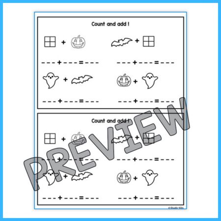 Halloween House Math Counting and Addition