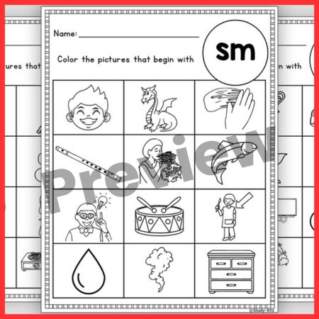 Initial S Blend Coloring book