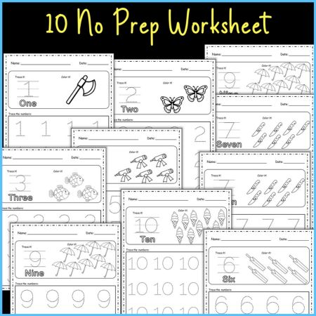 Number Tracing and Activities Worksheets for Kid Numbers 1-10