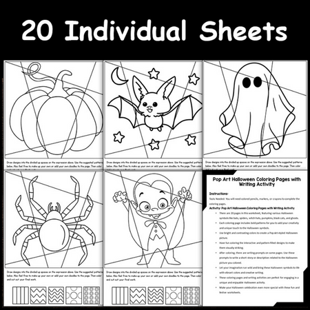 Pop Art Halloween Coloring Pages