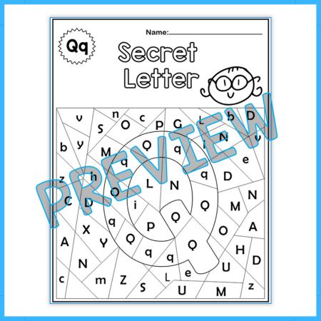 Secret Letter Worksheets for Kindergaten Kids Activities