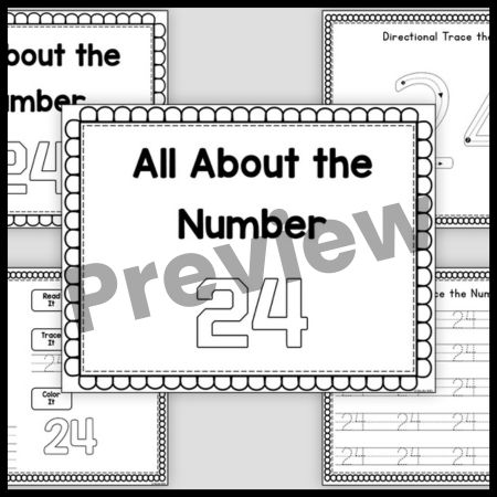 Tracing Number 24 worksheet for kid