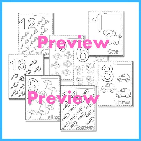 Number Coloring Activities Worksheet for 1-20