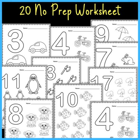 Number Coloring Activities Worksheet for 1-20