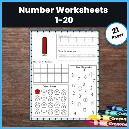 1-20 Number Worksheets for Kids