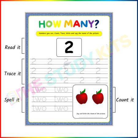 1-20 Numbers Counting, Tracing, Wrtiting worksheet for kids