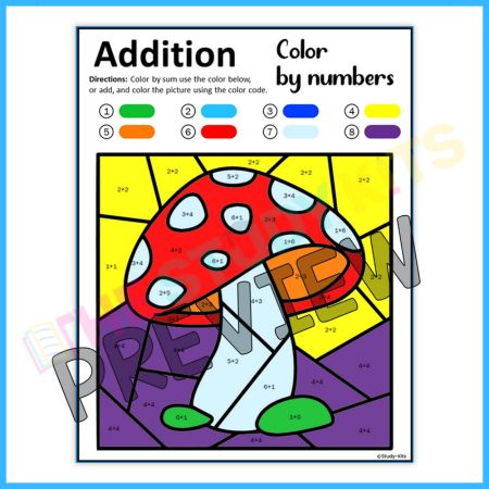 Addition Color By Number Worksheets