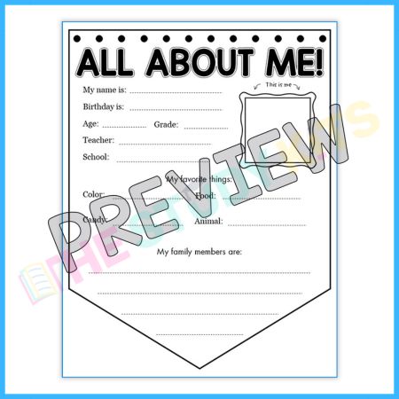 All About Me Pennant page