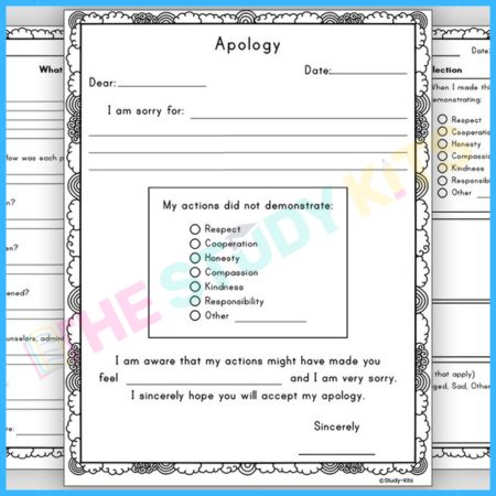 Behavior Reflection Template for Classroom Management