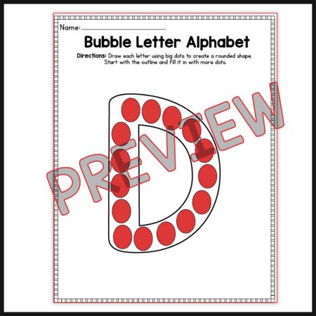 Bubble Letters Dot Marker Activity for A to Z Recognition