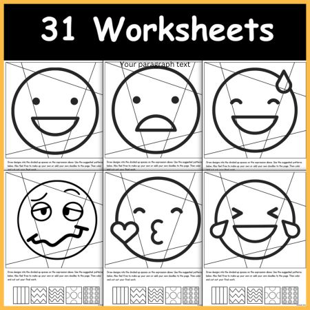 Coloring Fun with Expressive Faces worksheet