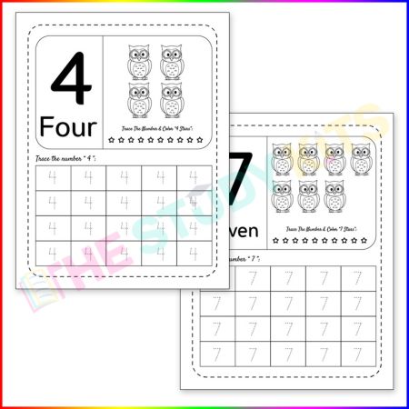 Count and Color 1-10 Number Tracing