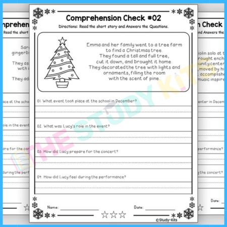 December Reading Comprehension Passages and Questions worksheet