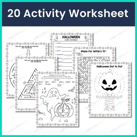 Halloween Activities- Crossword Puzzle, Word Search, Mazes