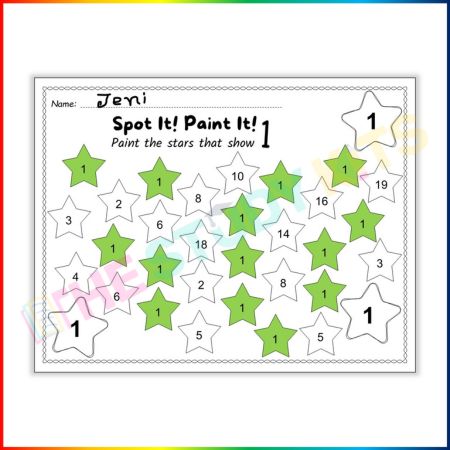 Math Center Number Recognition sheets