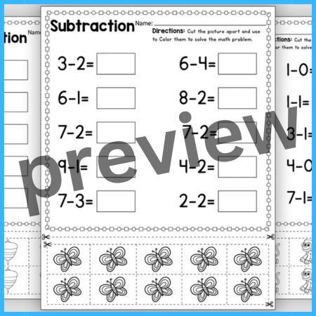 Math Subtraction Worksheet for kid