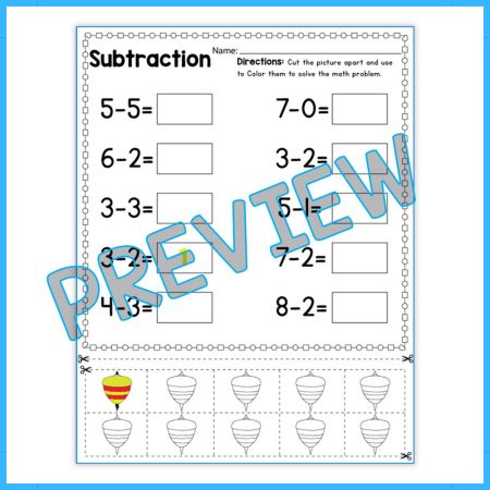 Math Subtraction Worksheet