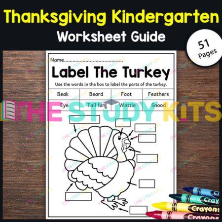 November Turkey and Pilgrim Kindergarten Worksheets - The Study Kits