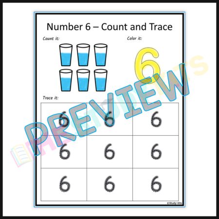 Number Counting Sheet With Coloring and Tracing Activities worksheet