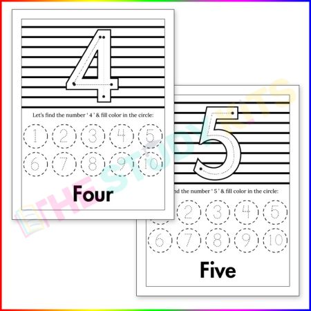 Number Hunt- Fun Circle and Color Activity worksheet