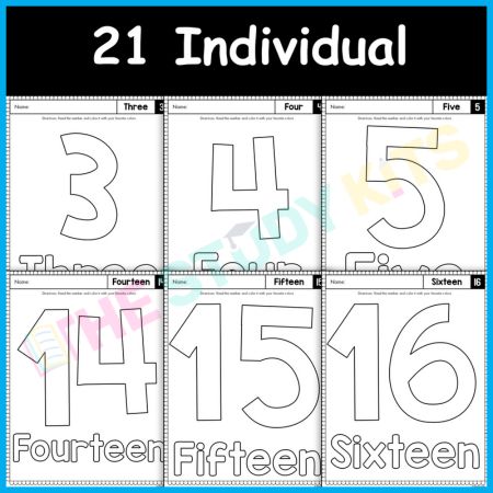 Number Reading and Colorin- 1-20 with Activities sheets