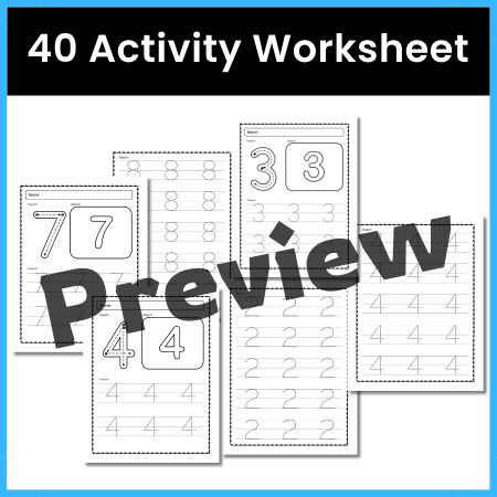 Number Trace and Learn Worksheet