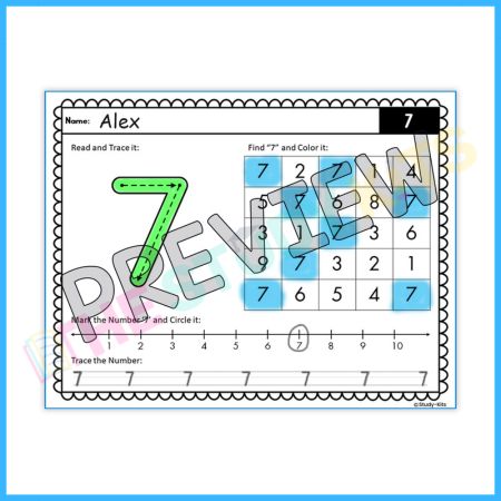 Number Tracing and Writing Worksheet for 1-20c