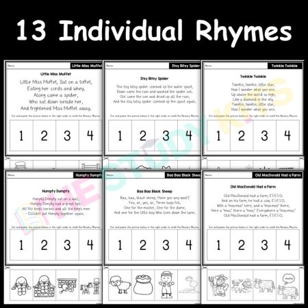 Nursery Rhymes - Story Retelling Worksheets