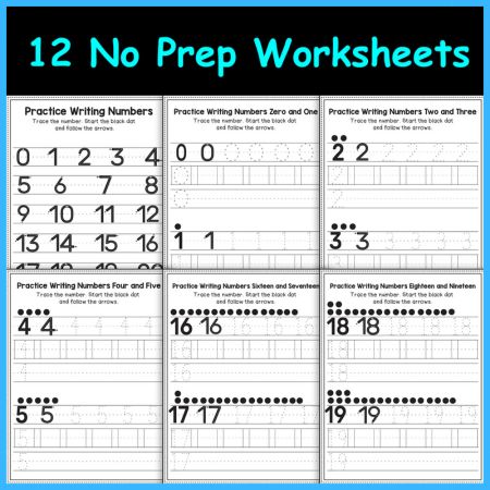 Practice Writing and Tracing 1-20 Numbers