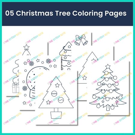 Printable Christmas Tree Coloring Pages for Preschoolers