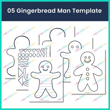 Printable Gingerbread Man Template pages