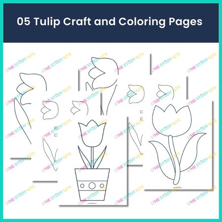 Printable Tulip Craft and Coloring Pages