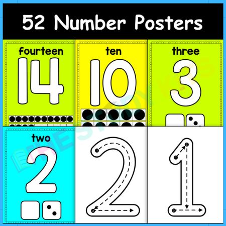 Rainbow Number Posters for Kids