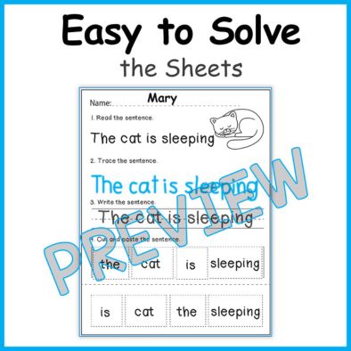 Sentence Building Worksheets