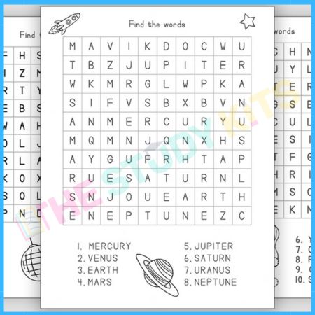Word Search Puzzle Worksheet for Kids