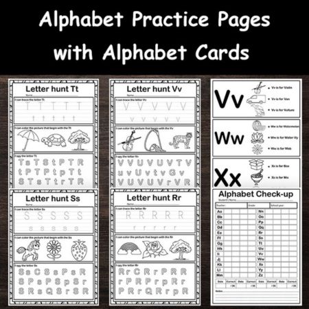 ABC Cards with Letter Recognition Practice sheets