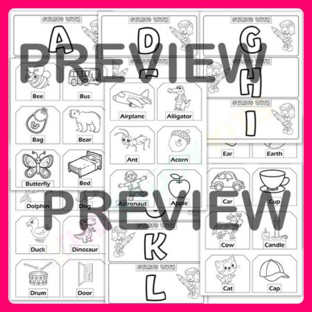 Alphabet Centers- Beginning Sounds worksheets