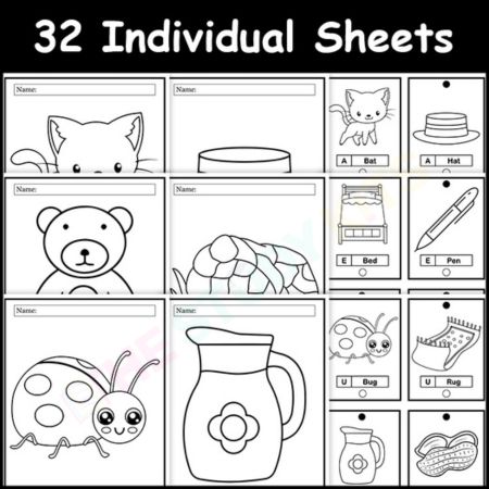 CVC Middle Sounds Sorting with Linking Chains Worksheets