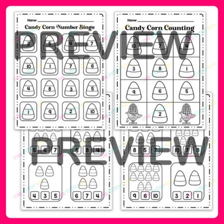 Candy Corn Fall Math Activities worksheets for kid