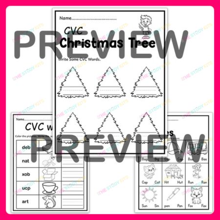 Christmas CVC Worksheets Acticities