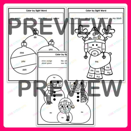 Christmas Color by Number and Sight Word workbook
